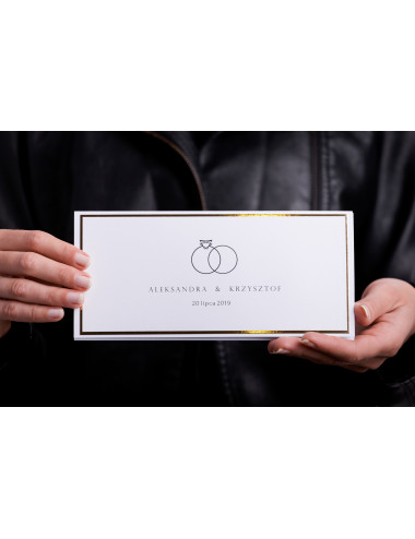Zaproszenie DL ze złotą ramką