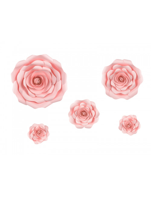Kwiaty papierowe duże na tło mix, różowy