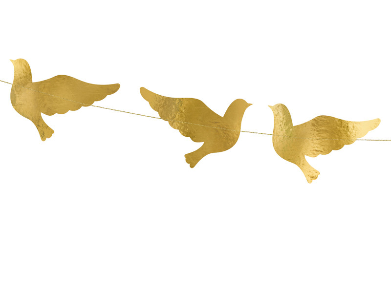 Girlanda Gołębie złote metaliczne 86cm