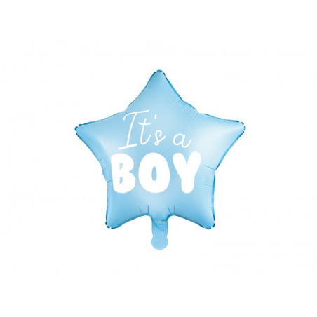 Balon foliowy gwiazdka z napisem It's a boy