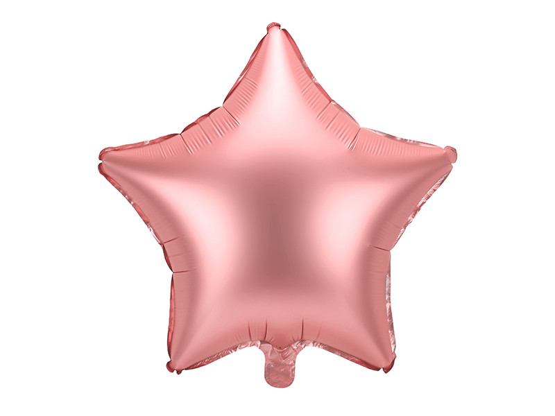 Balon foliowy gwiazda różowe złoto satynowa 48cm