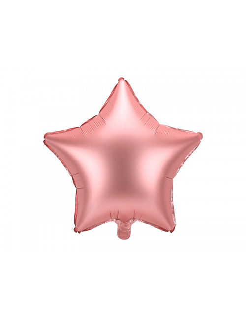 Balon foliowy gwiazda różowe złoto satynowa 48cm