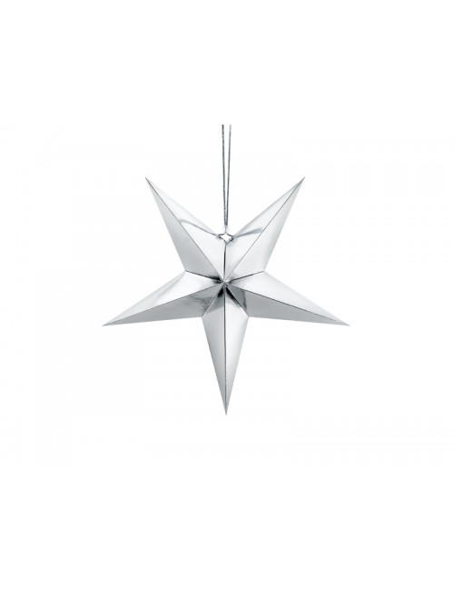 Gwiazda papierowa 45cm srebrna