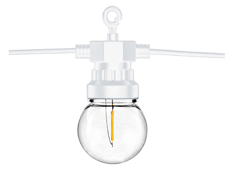 Lampki żarówki na białym kablu LED